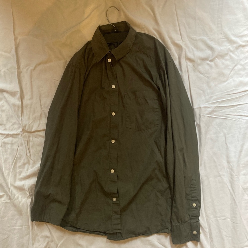 H&M Dark Green Casual Button Down Shirt